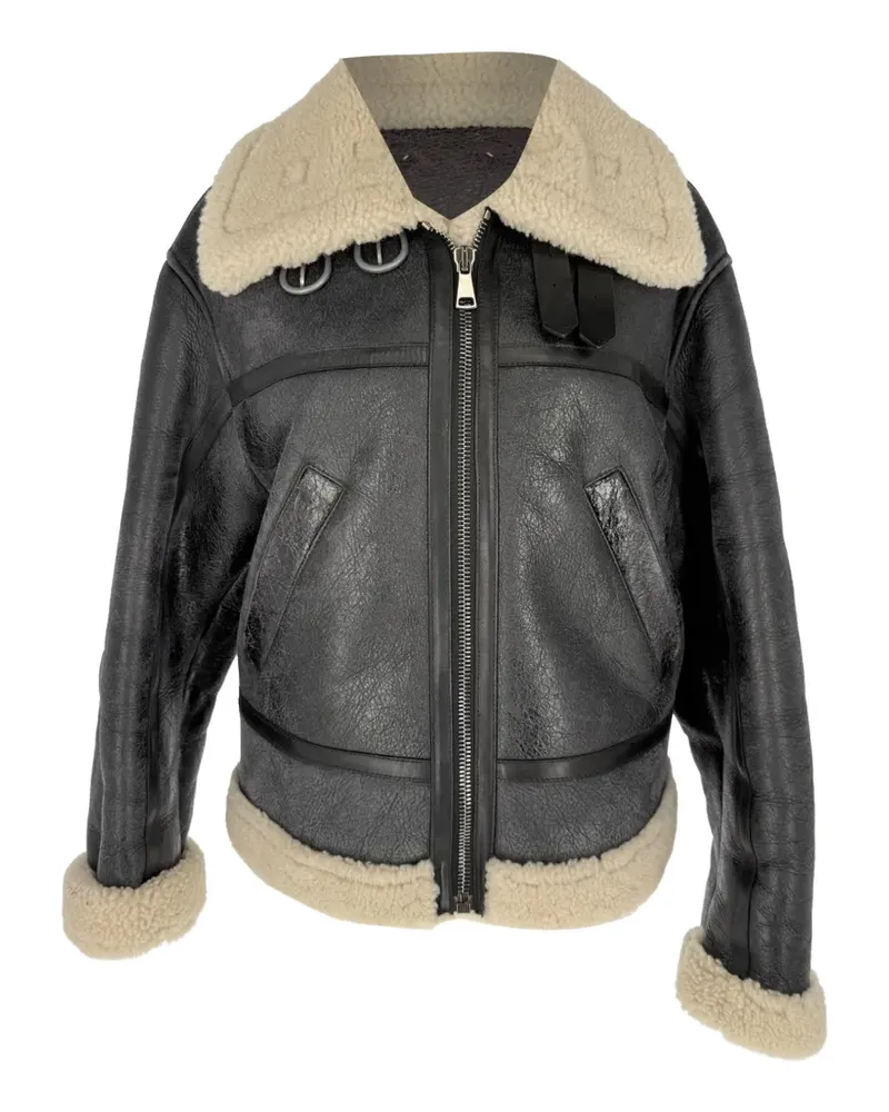 HALFBOY Shearling leather jacket - Schwarz Schwarz