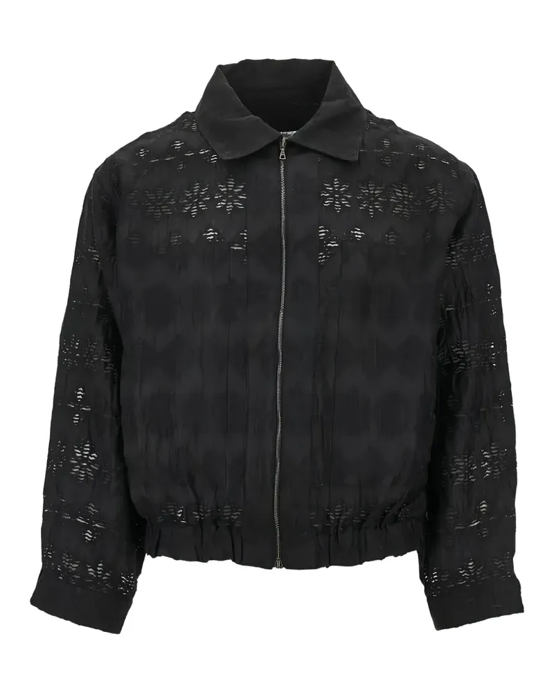 CMMN SWDN Ares sheer lace-patterned jacket - Schwarz Schwarz