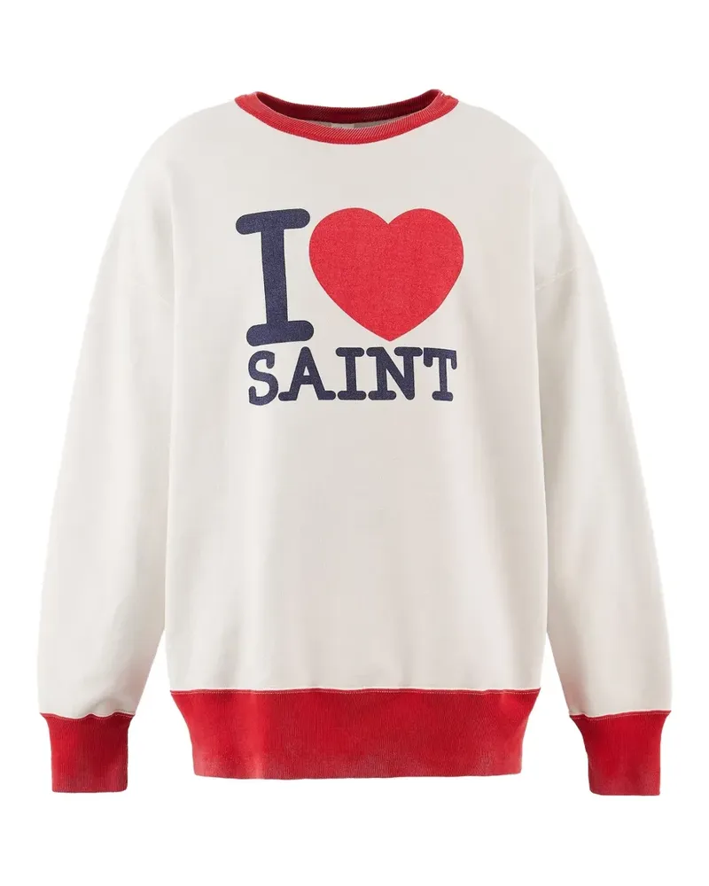 SAINT MXXXXXX graphic-print crew-neck sweatshirt - Nude Nude