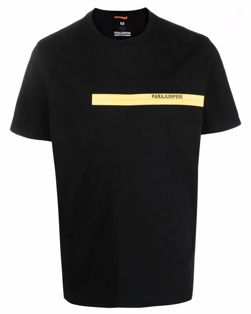 Parajumpers T-Shirt mit Logo-Streifen - Schwarz Schwarz