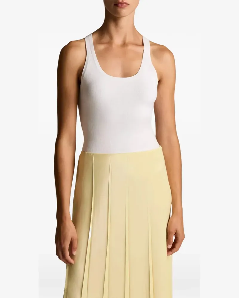 Vince Milano-stitch scoop-neck tank top - Weiß Weiß