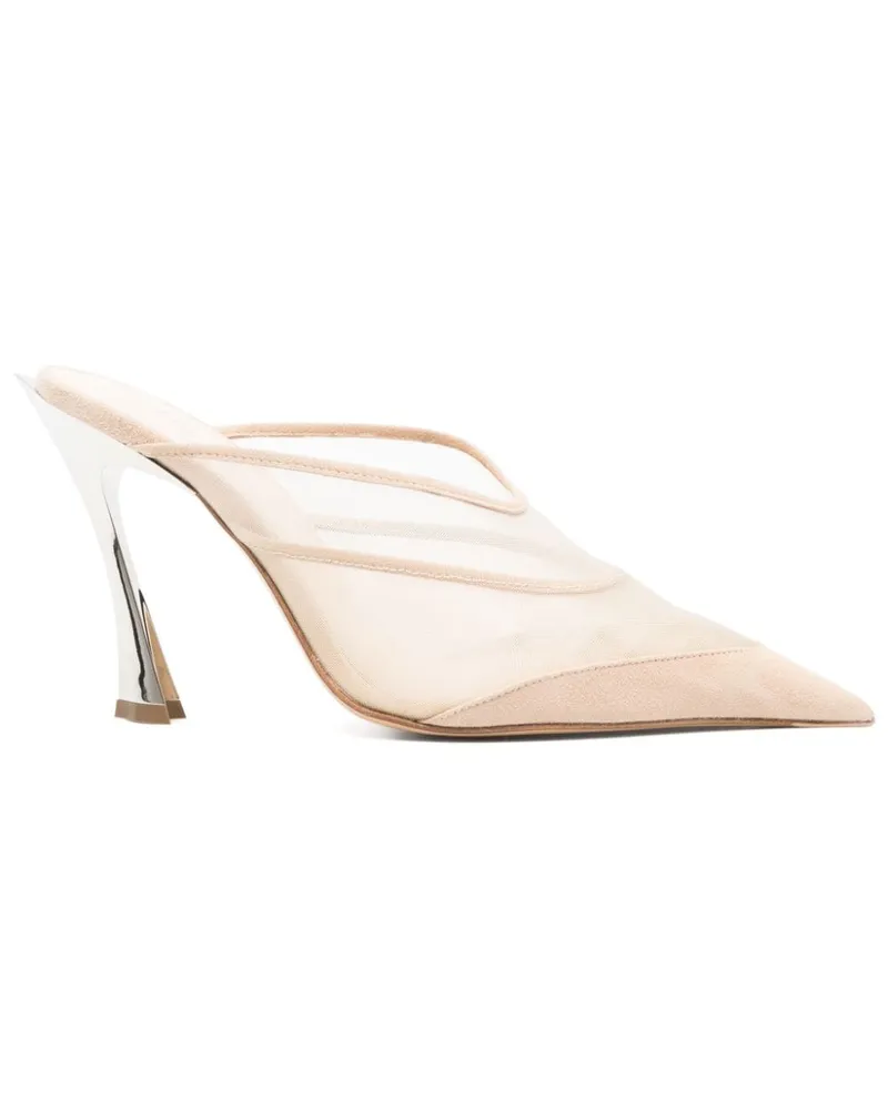 Thierry Mugler Mesh-Mules 95mm - Nude Nude