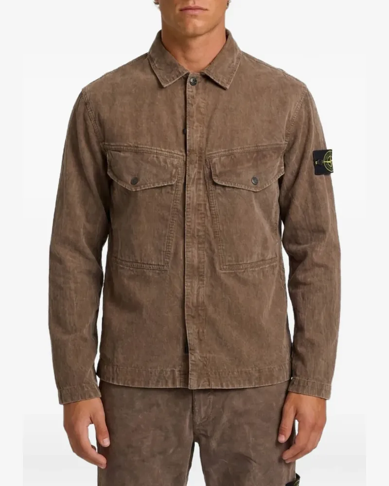Stone Island 1200029 Hemdjacke aus Cord mit Terra-Effekt - Braun Braun