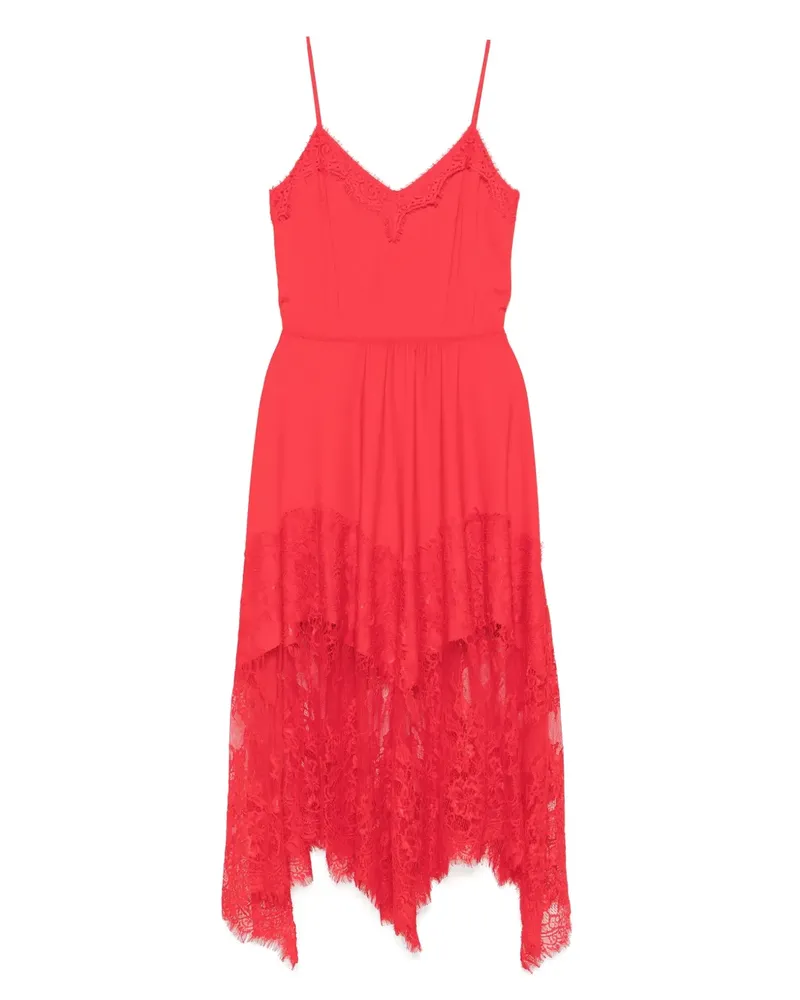 NISSA Midikleid mit Spitzenbesatz - Rot Rot