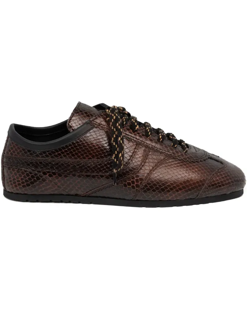 Dries van Noten Sneakers aus Schlangenleder - Braun Braun
