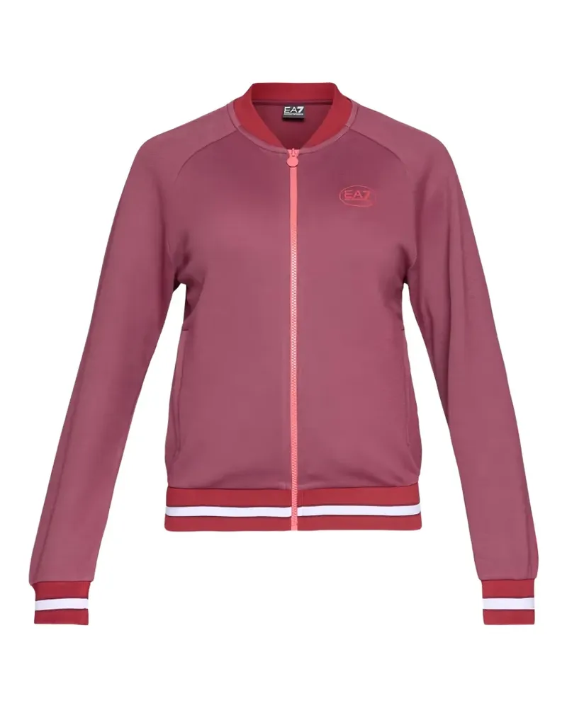EA7 logo-print zip-up track jacket - Rosa Rosa