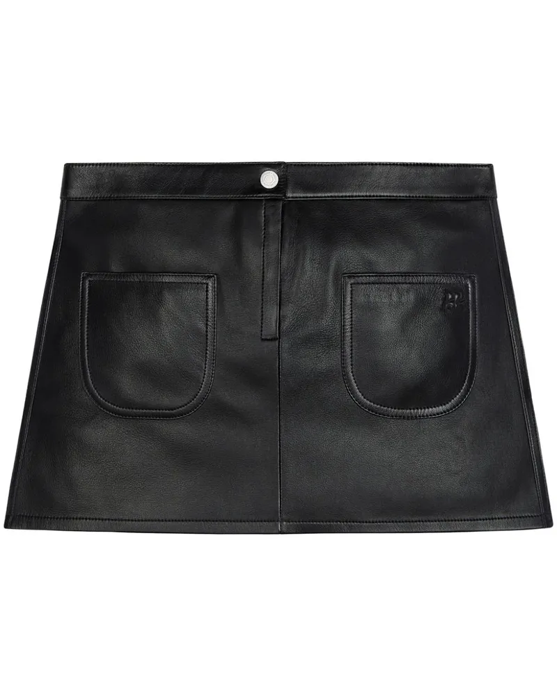Courrèges Minirock aus Vintage-Leder - Schwarz Schwarz