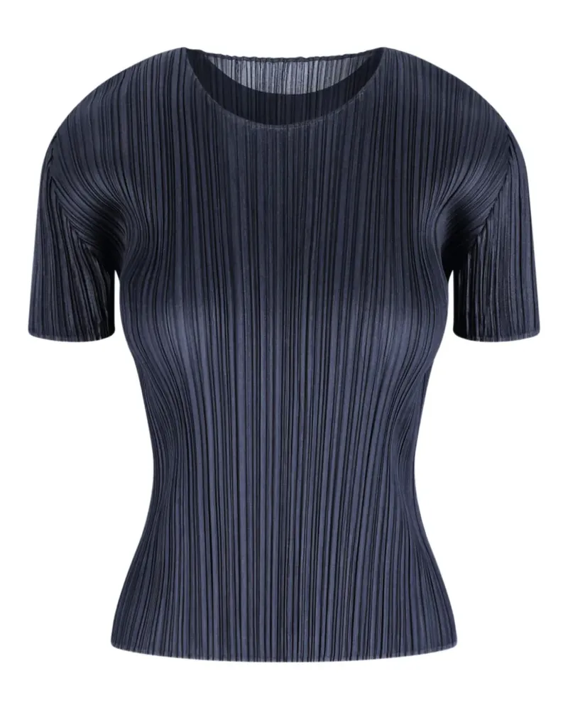 Issey Miyake T-Shirt mit Falten - Blau Blau