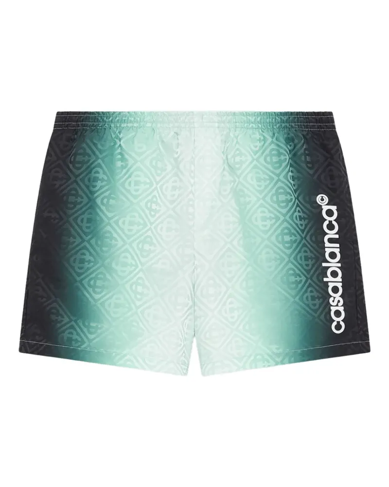 Casablanca Paris Ombré-Badeshorts mit Monogramm - Grün Grün
