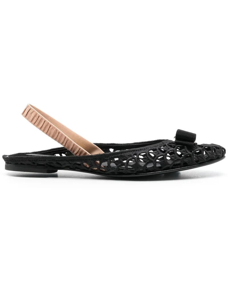Ferragamo Varina Slingback-Ballerinas - Schwarz Schwarz
