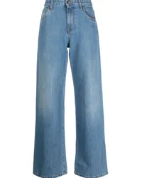 The Row Tief sitzende Straight-Leg-Jeans Blau