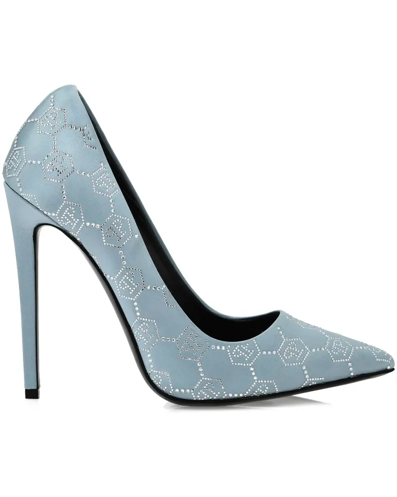 Philipp Plein Decollete Pumps mit Monogramm 120mm - Blau Blau