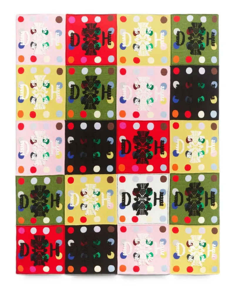 Barrie x Damien Hirst The Spots Decke mit Logo-Intarsie - Gelb Gelb