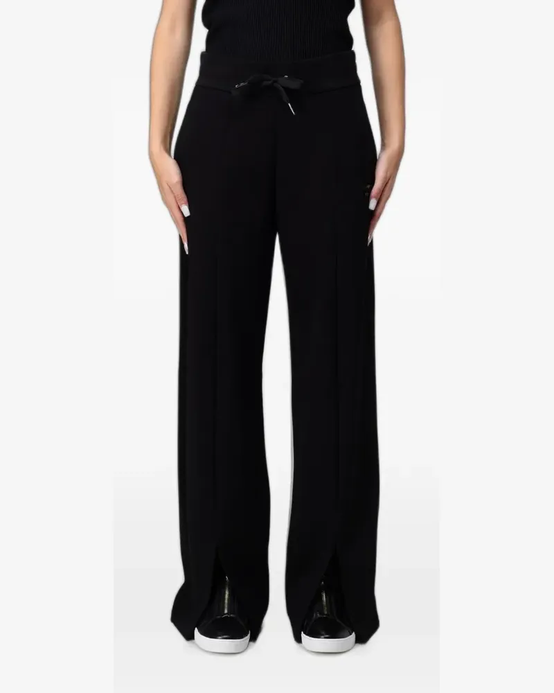 Emporio Armani drawstring-waist wide-leg trousers - Schwarz Schwarz