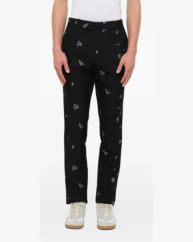 Alexander McQueen Jacquard-Hose mit schmalem Schnitt - Schwarz Schwarz