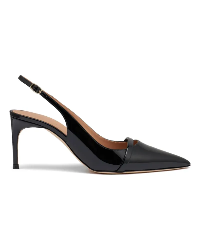 Malone Souliers Schiffer Pumps aus Lackleder - Schwarz Schwarz