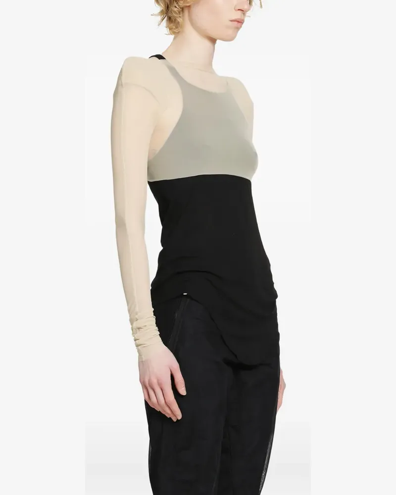 Rick Owens Temple Helm padded-shoulder top - Nude Nude