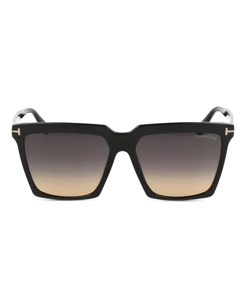 Tom Ford Sonnenbrille mit eckigem Gestell - Schwarz Schwarz