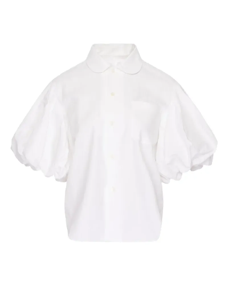Comme des Garçons Typewriter Bluse mit Puffärmeln - Weiß Weiß