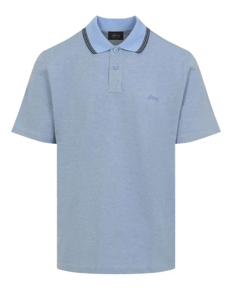 Brioni Poloshirt mit Logo-Stickerei - Blau Blau
