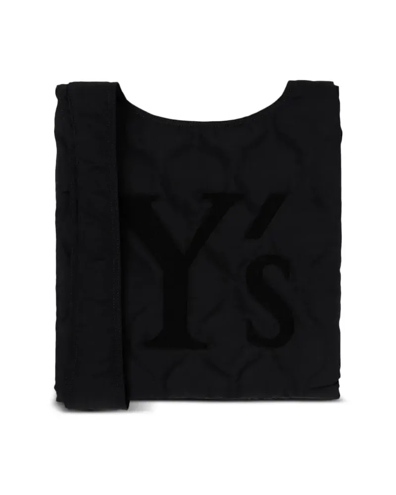 Yohji Yamamoto Schultertasche mit Logo - Schwarz Schwarz
