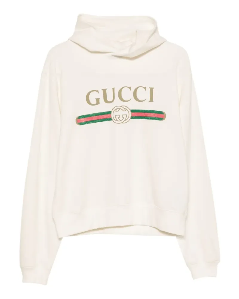 Gucci Hoodie mit Interlocking G Logo-Print - Weiß Weiß
