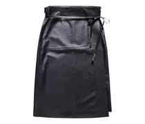 Lederrock mit Bindegürtel - Schwarz