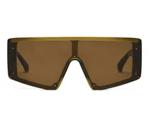 Sonnenbrille mit geometrischem Gestell - Grün