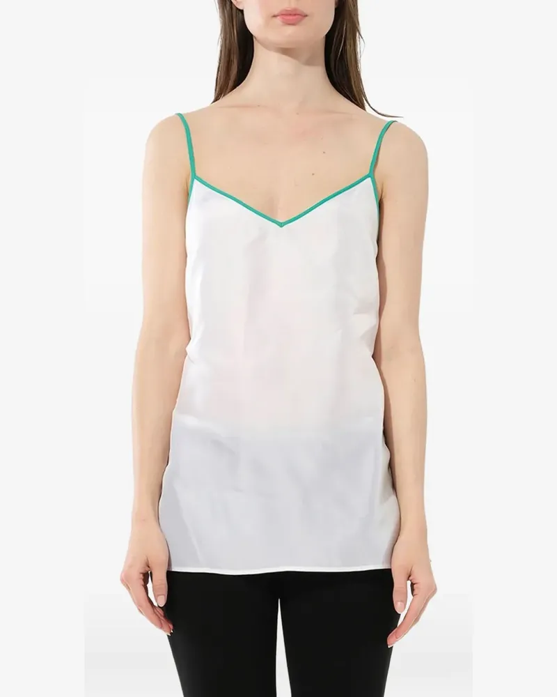 Emilio Pucci contrast-trim sleeveless top - Weiß Weiß