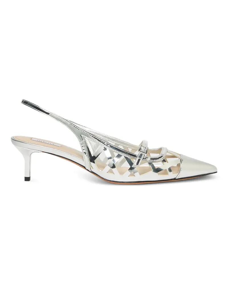Manila Grace cut-out slingback pumps - Silber Silber