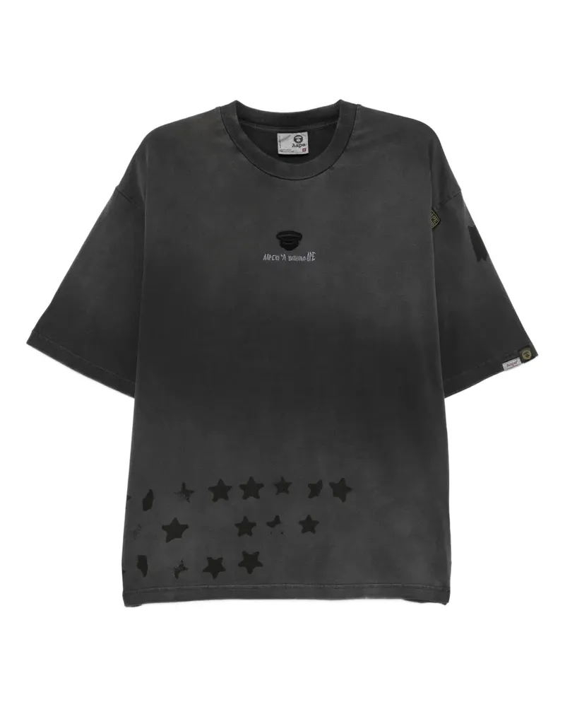BAPE T-Shirt mit Stern-Stickerei - Schwarz Schwarz