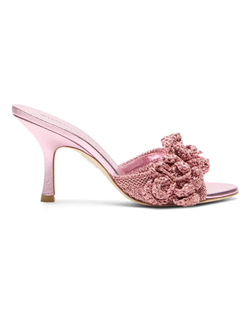 Stuart Weitzman Lotus floral-appliqué sandals - Rosa Rosa