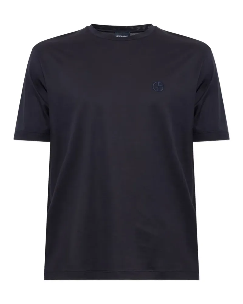 Giorgio Armani T-Shirt mit Logo-Stickerei - Blau Blau