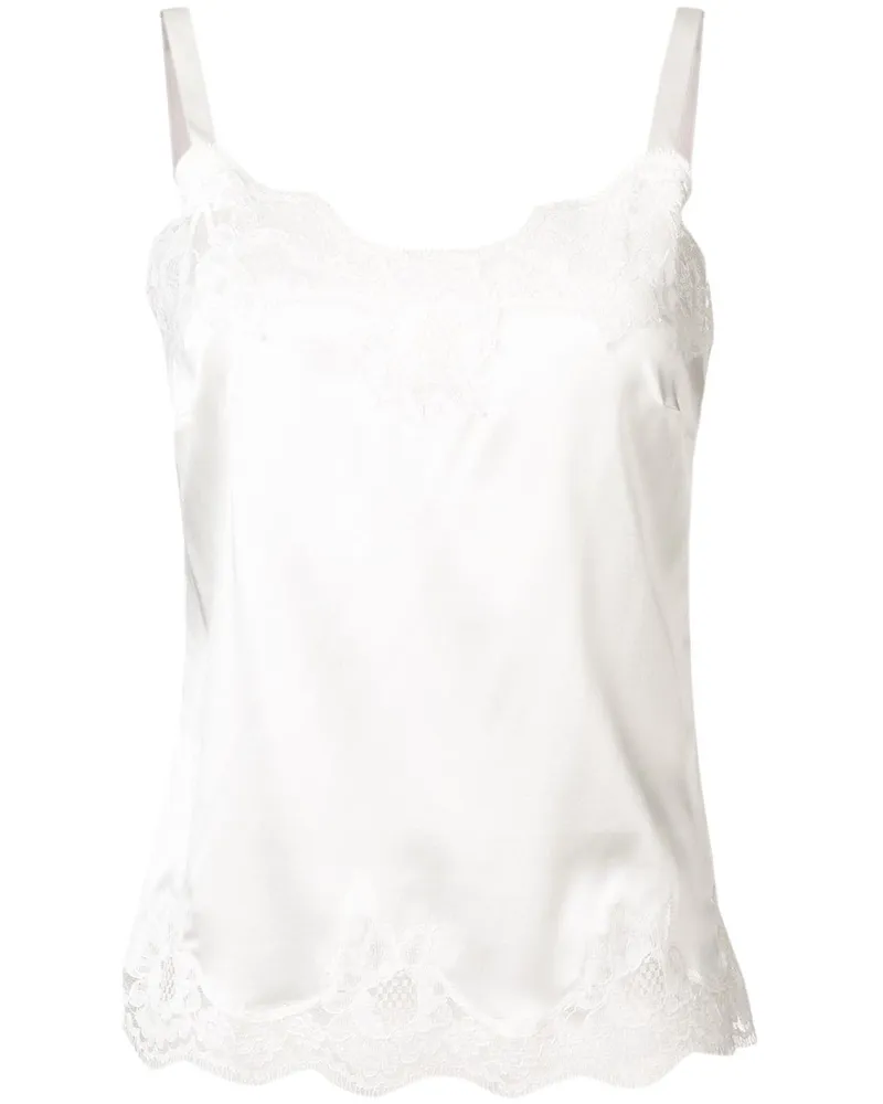 Dolce & Gabbana Top mit Spitzensaum - Weiß Weiß