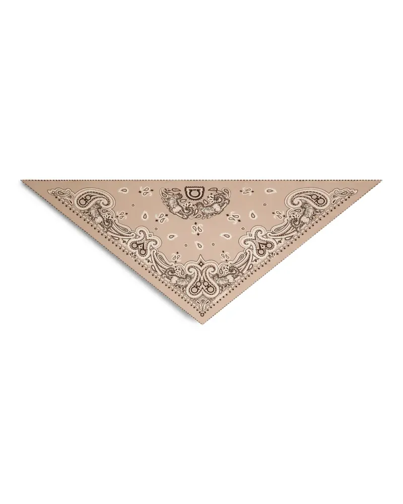 Ferragamo Dreieckiger Schal mit Arabesque-Print - Nude Nude