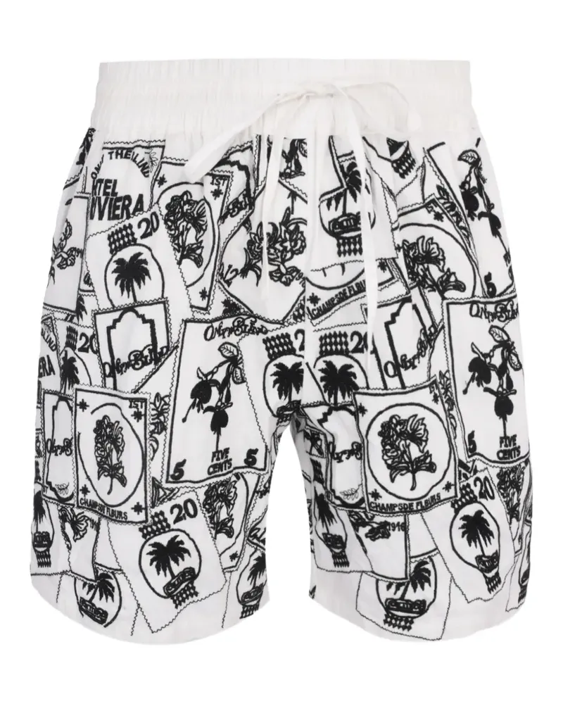 ONLY THE BLIND Shorts mit Kordelzug - Weiß Weiß