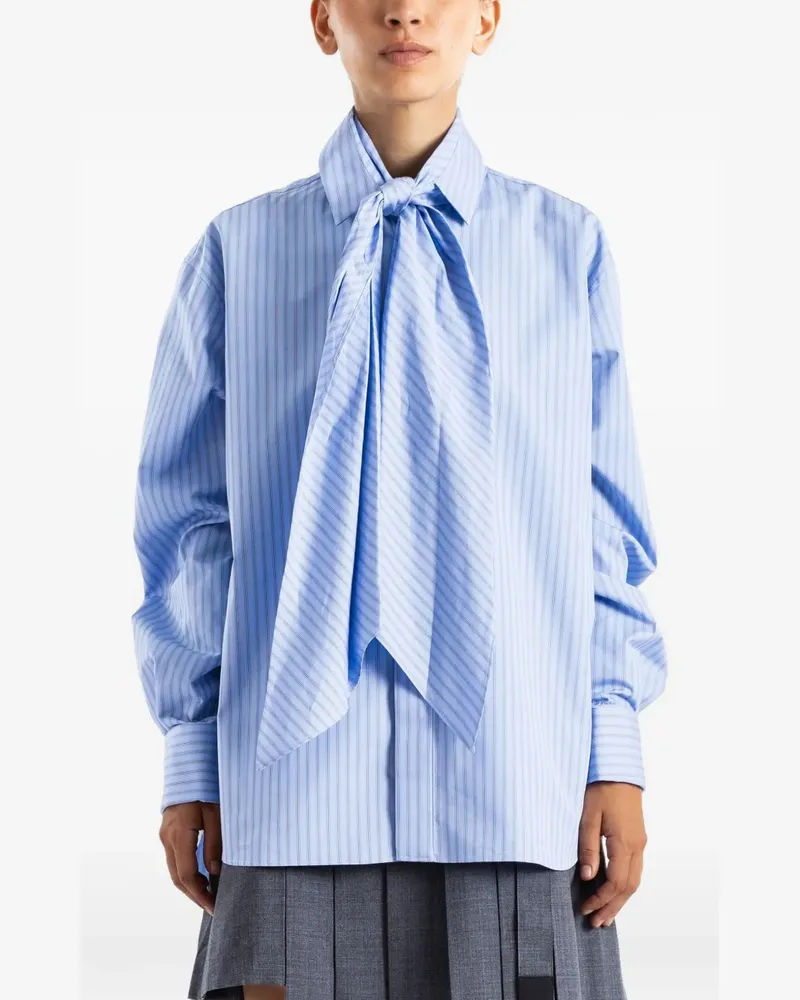 Sacai Gestreiftes Hemd - Blau Blau