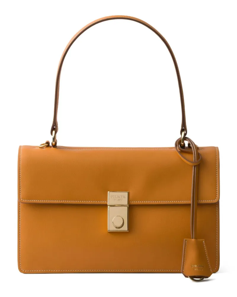 Prada Mittelgroße Soft Sound Schultertasche - Orange Orange