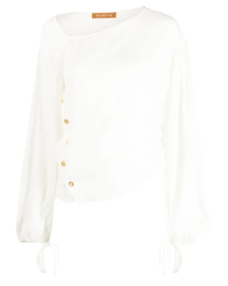 REJINA PYO Hemd mit Knopfdetail - Weiß Weiß