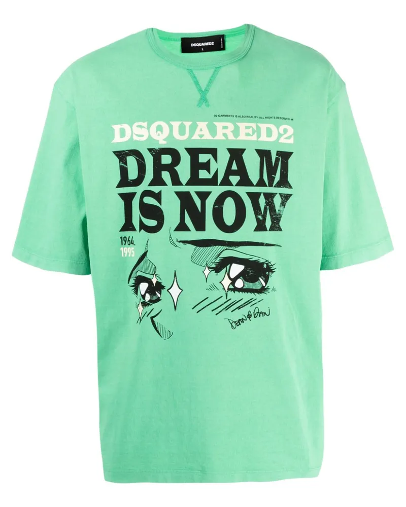 Dsquared2 T-Shirt mit Logo-Print - Grün Grün