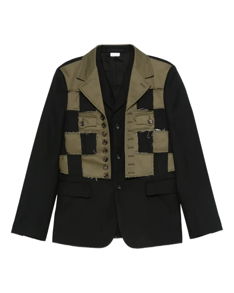 Comme des Garçons Karierte Jacke im Patchwork-Look - Schwarz Schwarz