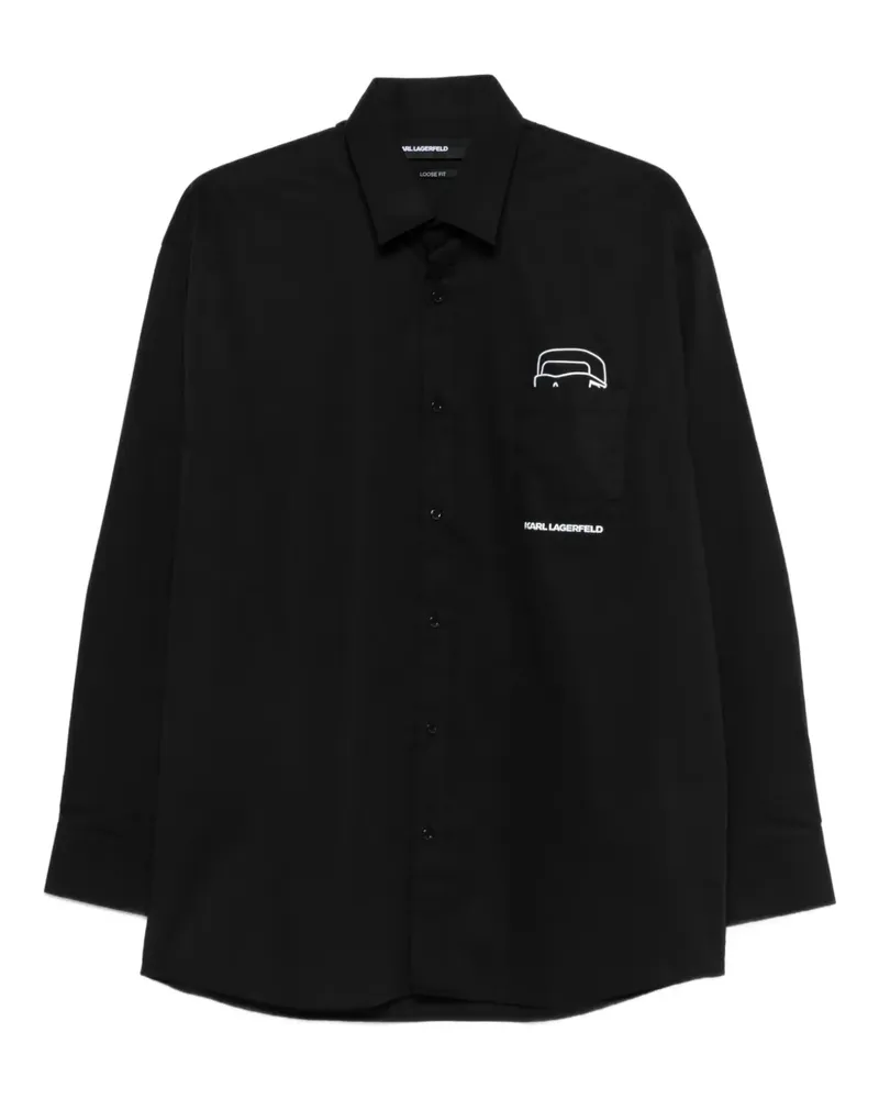 Karl Lagerfeld T-Shirt mit Ikonik Karl-Print - Schwarz Schwarz