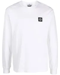 Stone Island Langarmshirt mit Kompass-Motiv Weiß