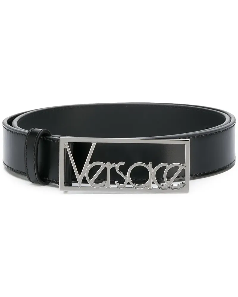 Versace Gürtel mit Logo - Schwarz Schwarz