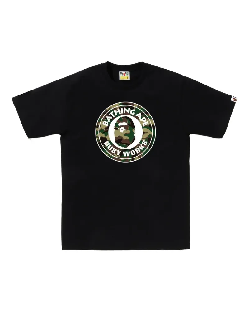 BAPE Glitch Woodland Camo Busy Works T-shirt - Schwarz Schwarz