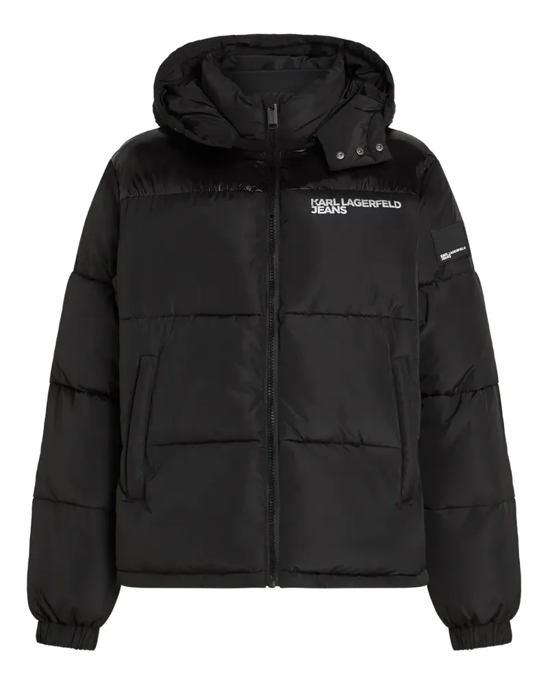 Karl Lagerfeld Gefütterte Jacke mit Logo-Print - Schwarz Schwarz
