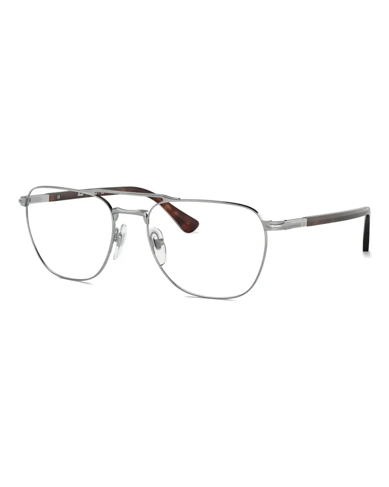 Persol Brille mit eckigem Gestell - Silber Silber