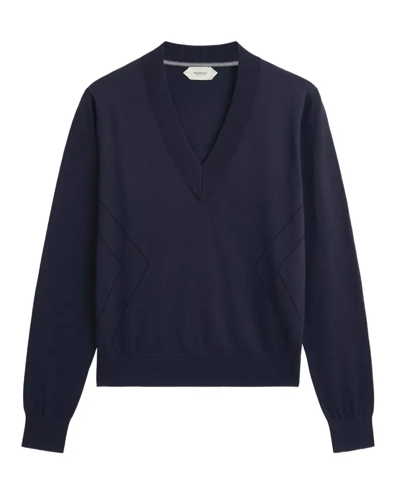 Pringle of Scotland pointelle-knit V-neck sweater - Blau Blau