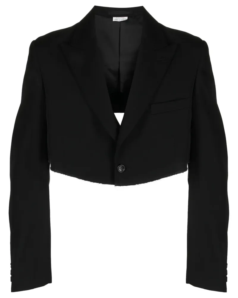 Comme des Garçons Cropped-Sakko mit Polsterung - Schwarz Schwarz