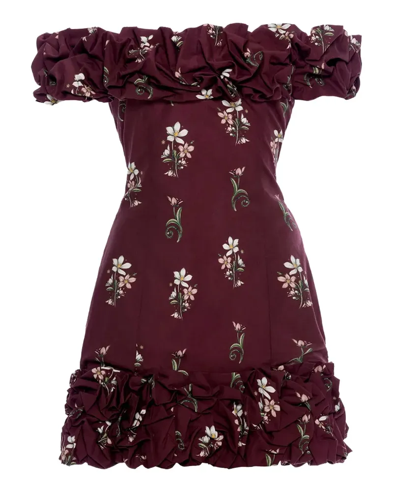 AGUA BENDITA Garden Night Minikleid mit Blumenprint - Rot Rot